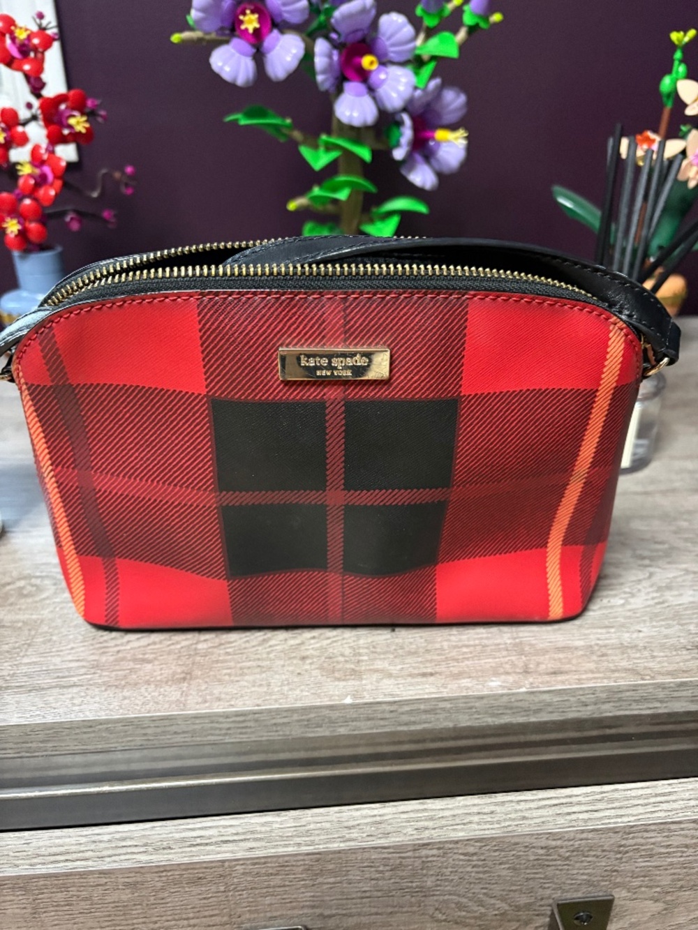 Kate Spade plaid crossbody purse